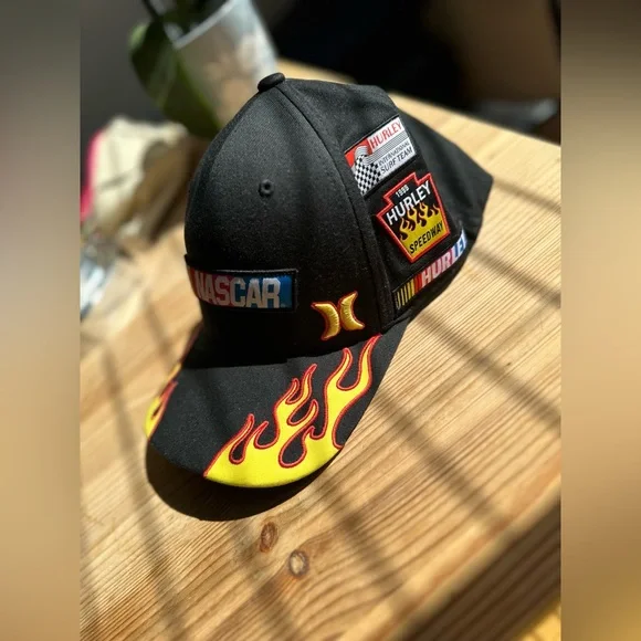 Men's NASCAR Hurley Black Tri-Blend Flex Fit Hat - Picture 2 of 4